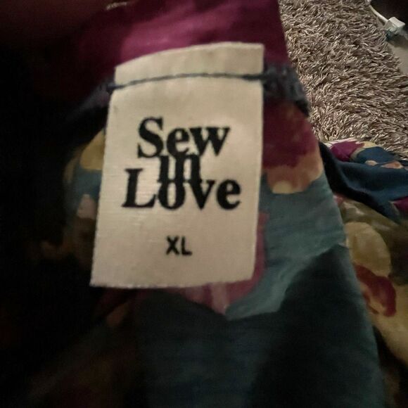 Sew in Love Women's Blue Floral Babydoll Whimsical Fairy 3/4 Sleeve Top XL Work - Picture 13 of 14